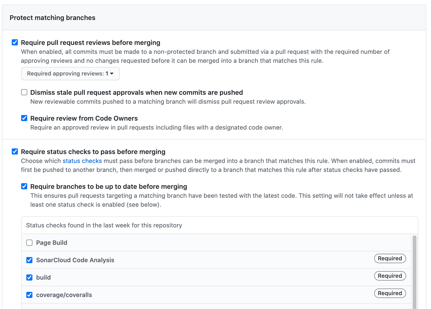 GitHub Branch Protection rules