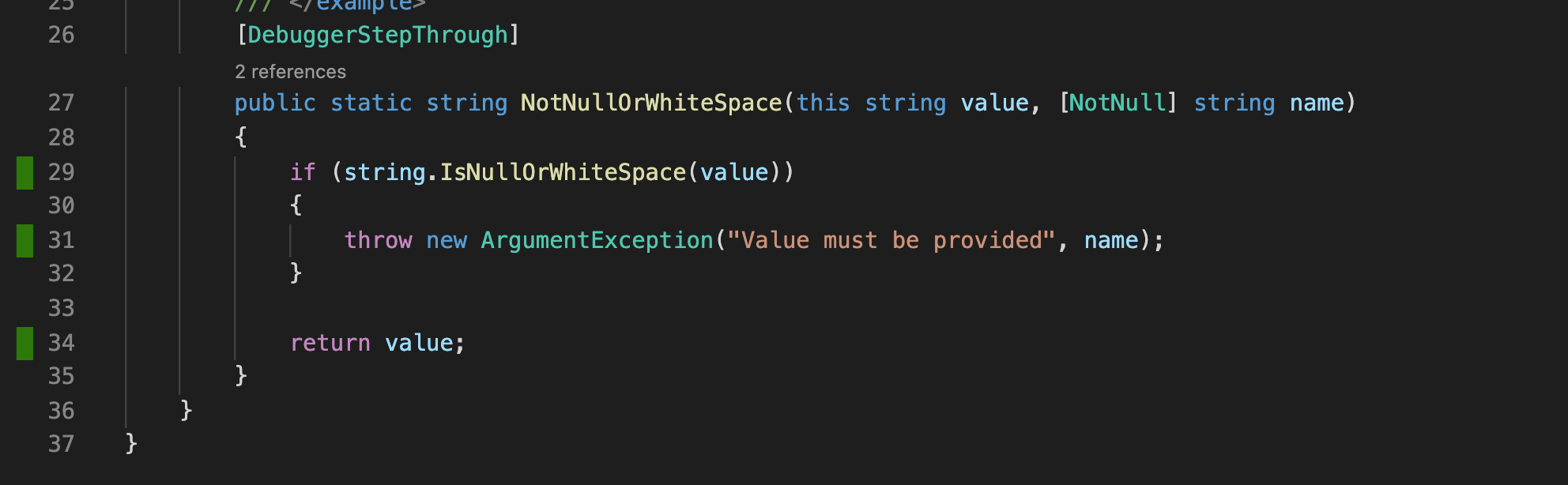 Showing code coverage with the coverage gutters extension