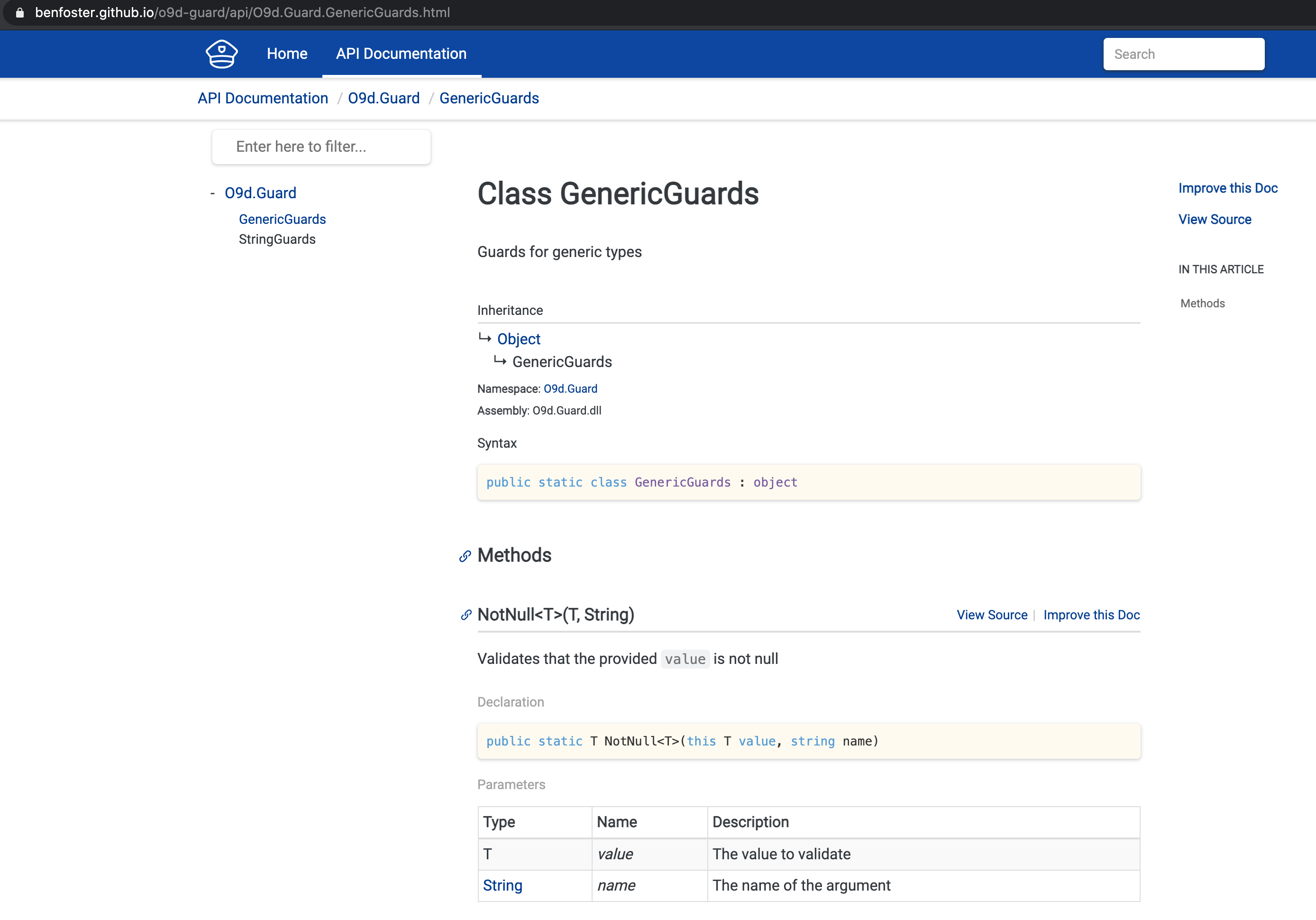 Generating docs with DocFx